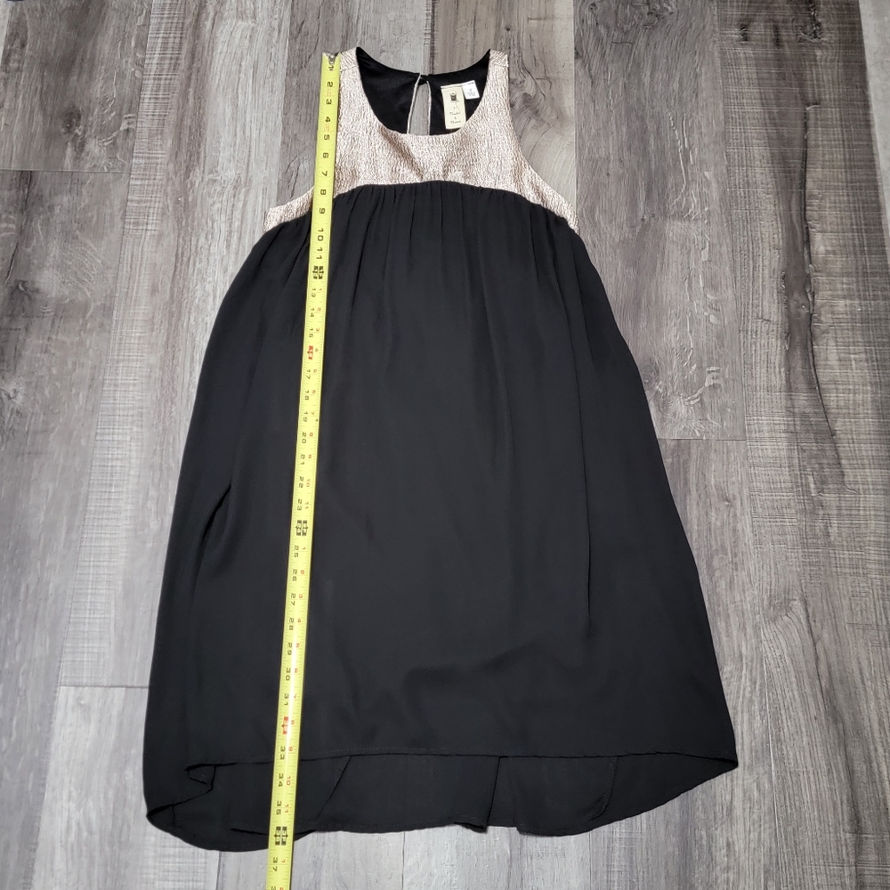 Needle & Thread Black & Gold Chiffon Swing Dress - Picture 6 of 11